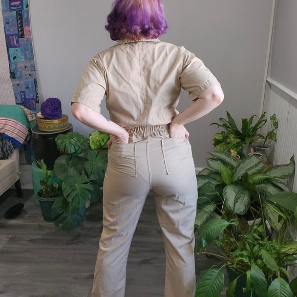 Vintage 1970's Khaki Work Jumpsuit / Coveralls - Picture 2 of 13